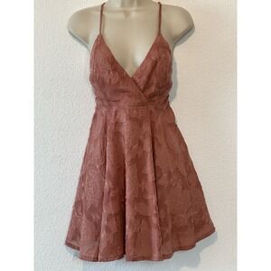 New Lulu's Womens Small Pink Mini Dress Empire Waist Fit & Flare Dainty Coquette